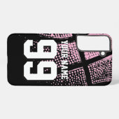 Pink vintage basketball jersey number custom samsung galaxy hoesje (Achterkant horizontaal)