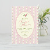 Pink vintage bridal shower kaart (Staand voorkant)