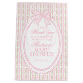 Pink Vintage Fancy Floral Baby Shower Favors Medium Cadeauzakje (Achterkant)