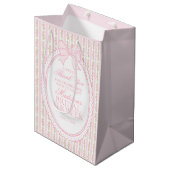 Pink Vintage Fancy Floral Bridal Shower Favors Medium Cadeauzakje (Voorkant Gekanteld)