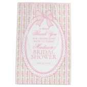 Pink Vintage Fancy Floral Bridal Shower Favors Medium Cadeauzakje (Achterkant)