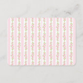 Pink Vintage Fancy Floral Details Card Invite Informatiekaartje (Achterkant)