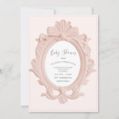 Pink Vintage Frame Baby Shower Kaart (Voorkant)