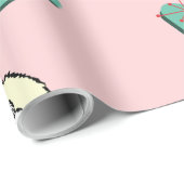 Pink Vintage Retro Santa Cadeaupapier (Rol Hoek)