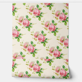 Pink vintage roses no2 behang