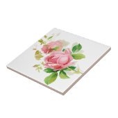 Pink vintage roses tegeltje (Zijkant)