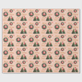 Pink Vintage Santa Claus Gift  Cadeaupapier (Vlak)