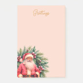 Pink Vintage Santa Holiday Design Post-it® Notes (Voorkant)