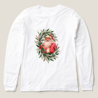 Pink Vintage Santa  Tri-Blend Shirt
