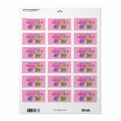 Pink violet monster Fun kids Etiket (Full Sheet)