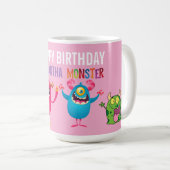 Pink violet monster Fun kids  Koffiemok (Voorkant rechts)