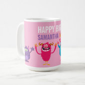 Pink violet monster Fun kids  Koffiemok (Voorkant links)