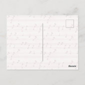 Pink Violin Music Sheet Briefkaart (Achterkant)