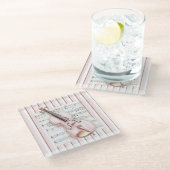 Pink Violin Music Sheet Glazen Onderzetter (Schuin)