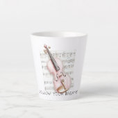 Pink Violin Music Sheet Latte Mok (Voorkant)