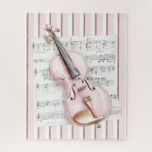 Pink Violin Music Sheet Legpuzzel (Verticaal)