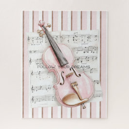 Pink Violin Music Sheet Legpuzzel