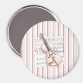 Pink Violin Music Sheet Magneet (Voorkant / Achterkant)