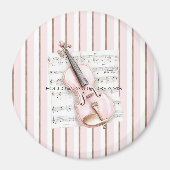 Pink Violin Music Sheet Magneet (Voorkant)