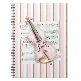 Pink Violin Music Sheet Notitieboek