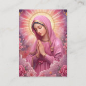 Pink VIrgin Mary Memorial Card Contactkaartje (Voorkant)
