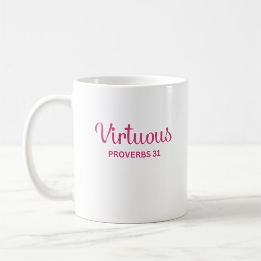 Pink Virtuous Woman Spreuken 31 Koffie Mok (Links)