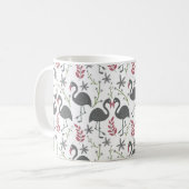 Pink Vlingo seamless pattern flowers, leaves Koffiemok (Voorkant links)