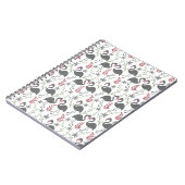 Pink Vlingo seamless pattern flowers, leaves Notitieboek (Linkerzijde)
