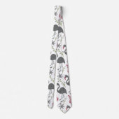 Pink Vlingo seamless pattern flowers, leaves Stropdas (Achterkant)