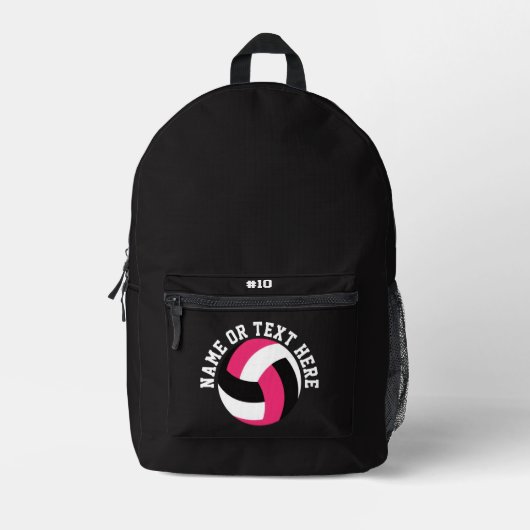 Pink Volleyball Backpack Team Number School Player Bedrukte Rugzak (Voorkant)