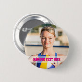 Pink Volleyball Buttons Sport Player Team Kids (Voorkant /achterkant)