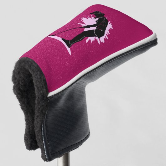 PINK VROUW PUTTER HOESJE WOMENS GOLF GOLFHEADCOVER (3/4 voorkant)