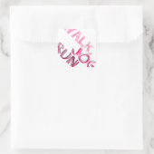 PINK WALK JOG RUN (font SCRIBBLE) Vierkante Sticker (Tas)