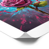 Pink Wand Roos Poster (Hoek)