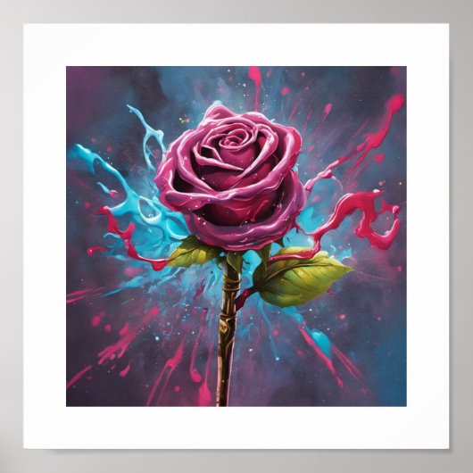 Pink Wand Roos Poster (Voorkant)