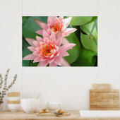 Pink Water Lilies Splendor Poster (Keuken)