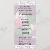 Pink Water Lilies Wedding Programme Programmakaart (Achterkant)
