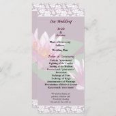 Pink Water Lilies Wedding Programme Programmakaart (Voorkant / Achterkant)