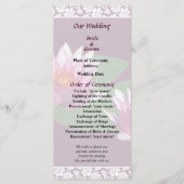 Pink Water Lilies Wedding Programme Programmakaart (Voorkant)