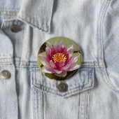 Pink Water Lily Close-up foto Ronde Button 7,6 Cm (In situ)