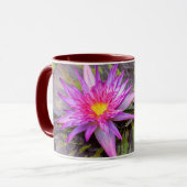 Pink Water Lily Flower Mok (Voorkant links)