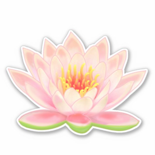 Pink Water Lily Flower Sticker (Voorkant)
