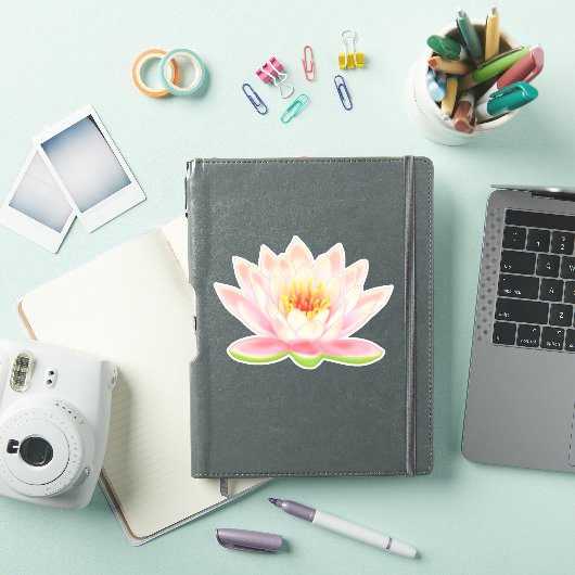 Pink Water Lily Flower Sticker (iPad Cover)