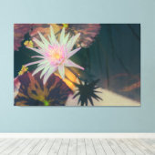 Pink Water Lily in the Pond Canvas Afdruk (Insitu (Houten vloer))