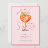 Pink Watercolor Aperol Spritz Bridal Shower Kaart (Voorkant)