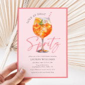 Pink Watercolor Aperol Spritz Bridal Shower Kaart