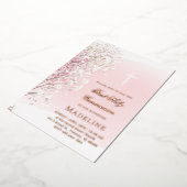 pink watercolor baby's breath |  First Communion Folie Uitnodiging (Gedraaid)