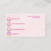 Pink Watercolor Bakery Business Card Visitekaartje (Achterkant)