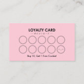 Pink Watercolor Bakery Rewards Loyalty Visitekaartje (Achterkant)