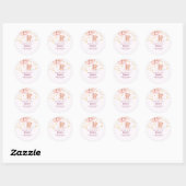Pink Watercolor Bear Baby Shower Girl Ronde Sticker (Vel)